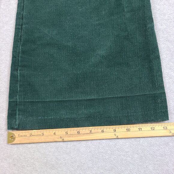 Vtg 70s Womens Sears JR. Bazaar Corduroy Bell Bottom Flare Green Pants Sz 26x31 - Picture 12 of 13